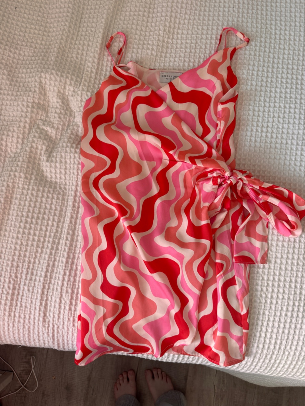 Dress Forum Pink and Red Swirl Wrap Dress